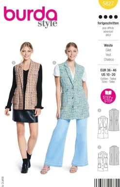 Burda Schnittmuster 5827 Damen Weste