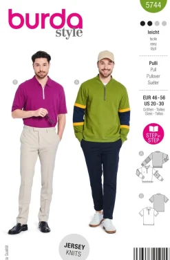 Burda Schnittmuster 5744 Herren Pulli
