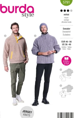 Burda Schnittmuster 5791 Herren Sweater