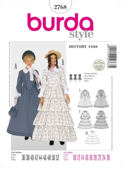 BurdaSchnittmuster2768History 1848 Dame