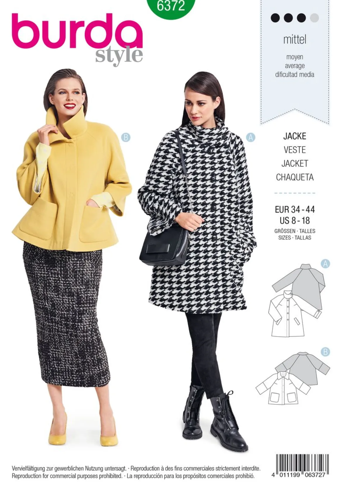 Burda Schnittmuster 6372 Jacke