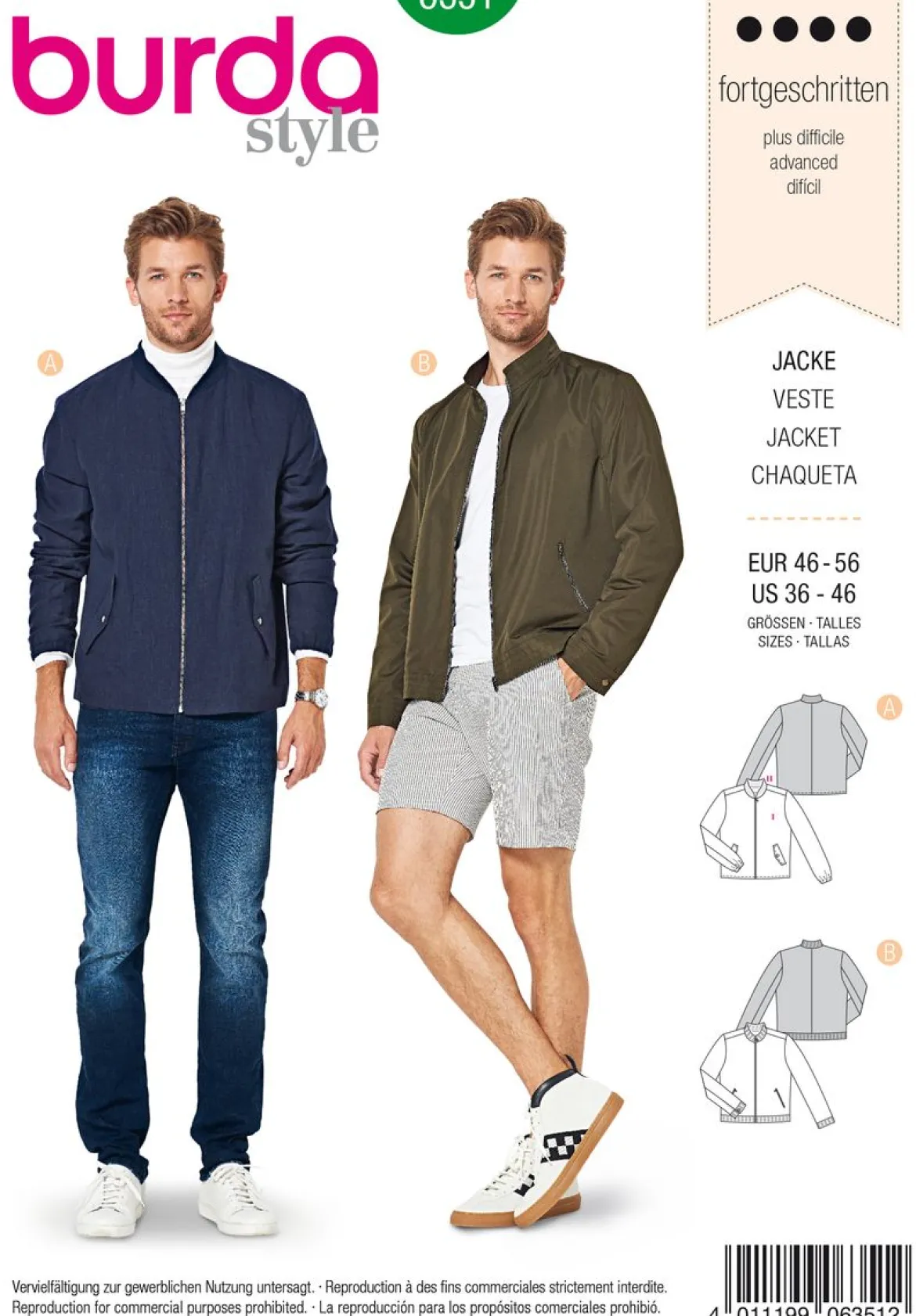 Burda Schnittmuster 6351 Jacke