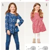 Burda Schnittmuster 9350 Kinder Bluse & Kleid Größe 92-122