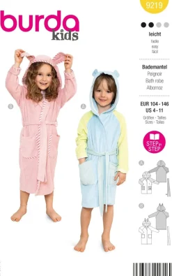 Burda Schnittmuster 9219 Kinder Bademantel