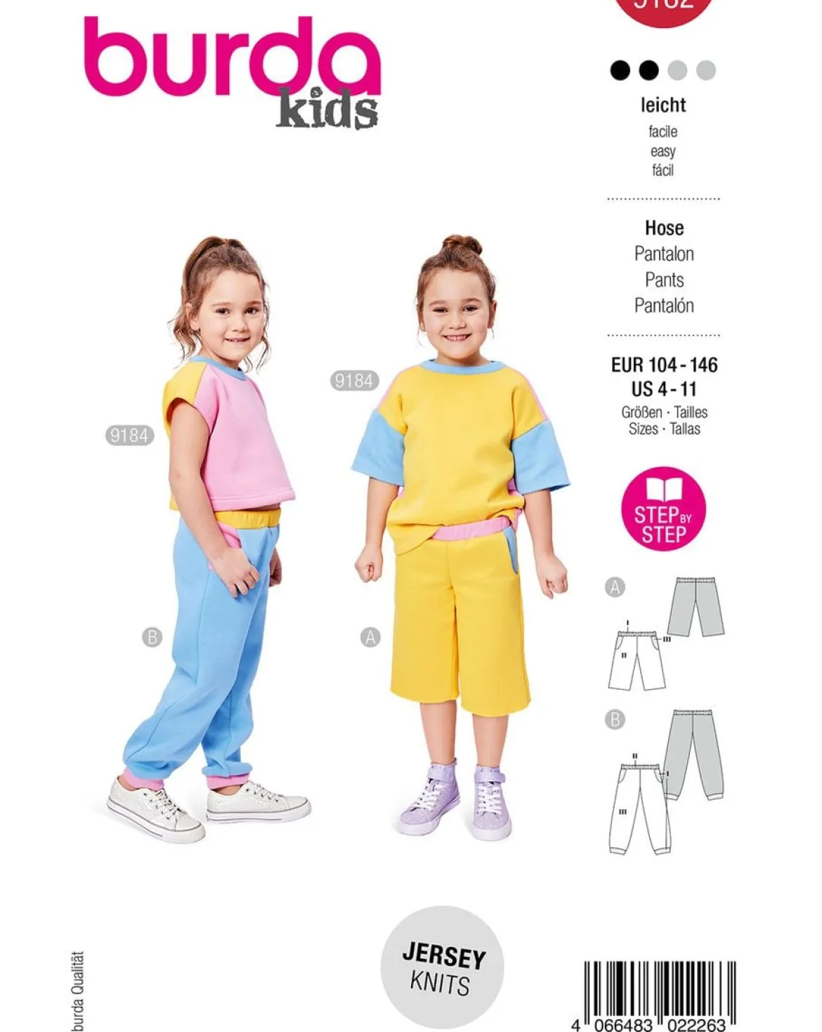 Burda Schnittmuster 9182 Kinder Hose & Shorts