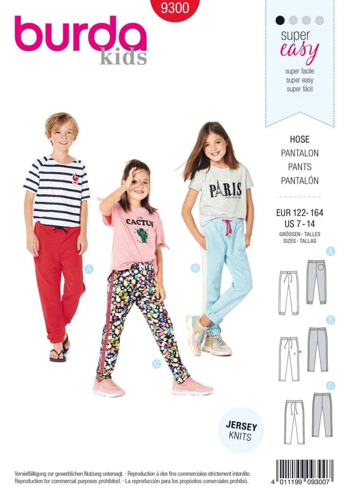 Burda Schnittmuster 9300 Kinder Hose