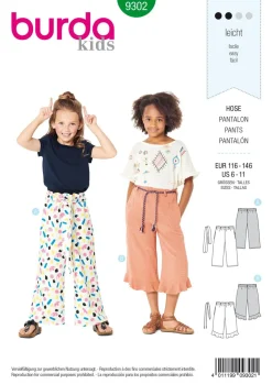 Burda Schnittmuster 9302 Kinder Hose