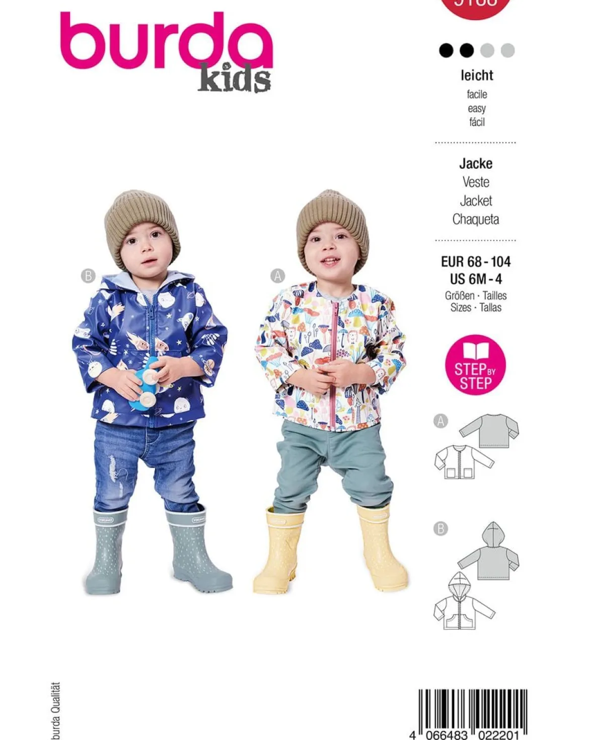 Burda Schnittmuster 9188 Kinder Jacke
