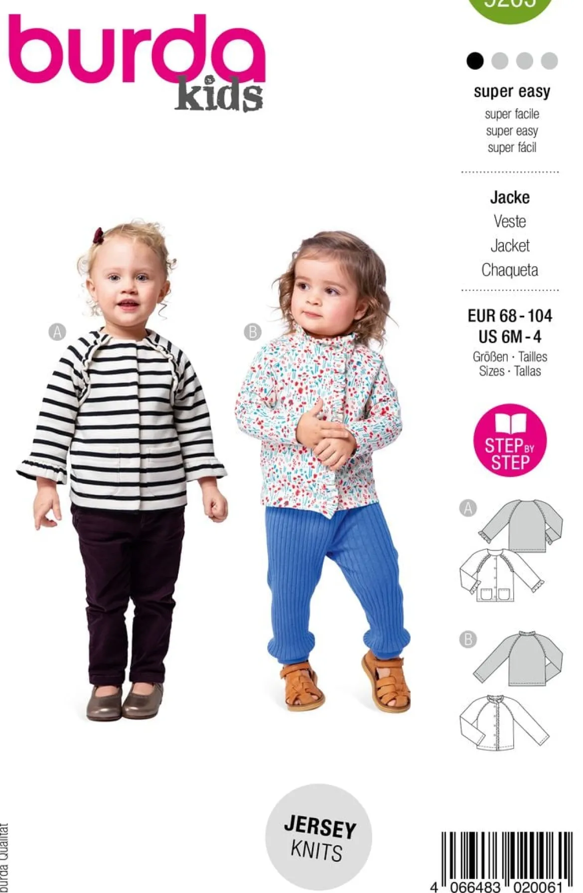 Burda Schnittmuster 9203 Kinder Jacke