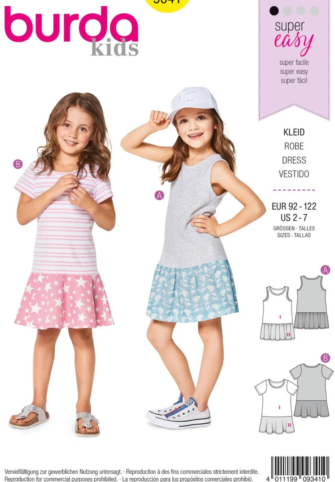 Burda Schnittmuster 9341 Kinder Kleid