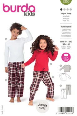 Burda Schnittmuster 9250 Kinder Kombination Oberteil Hose