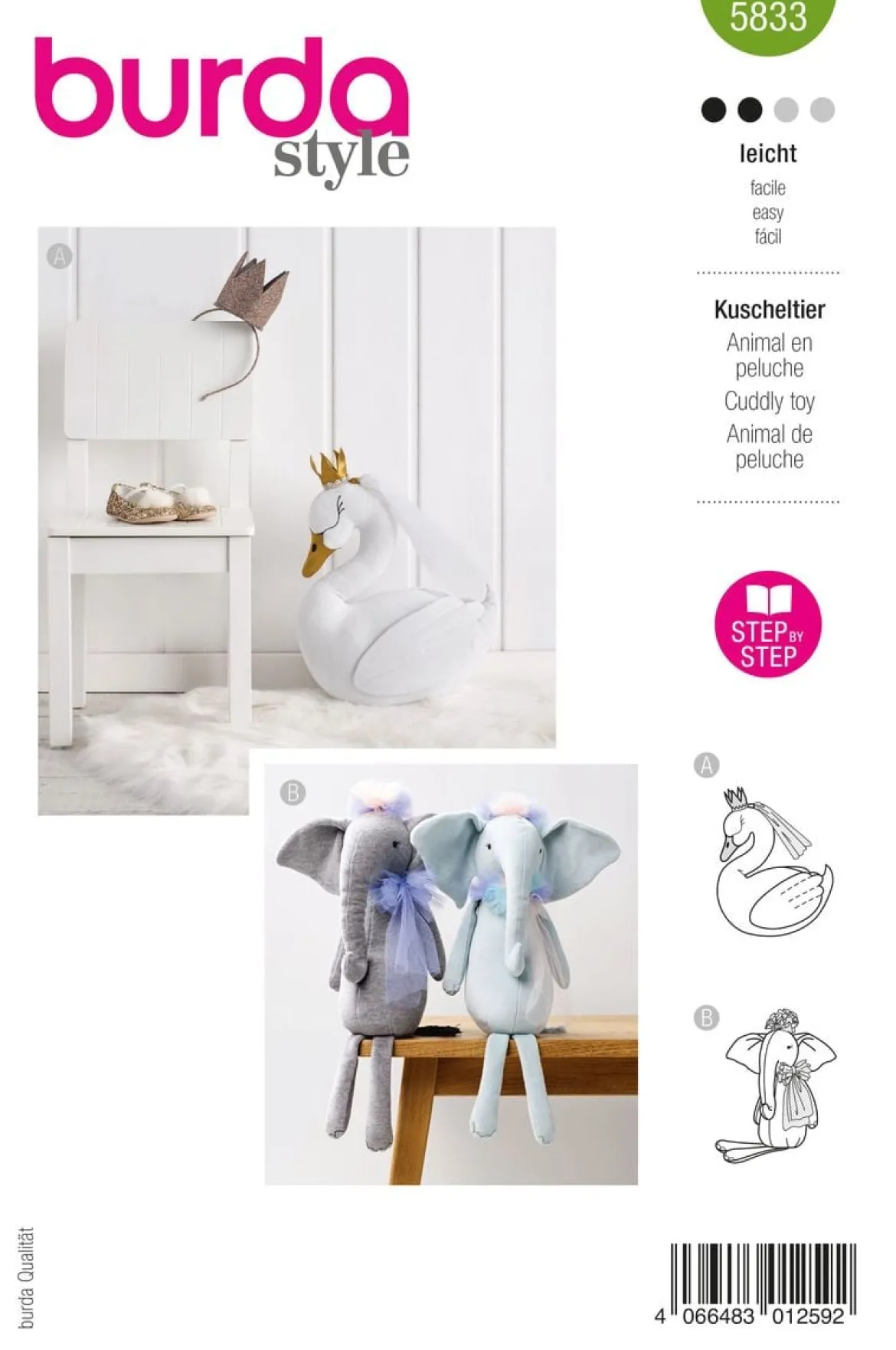 Burda Schnittmuster 5833 Kinder Kuscheltier