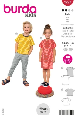 Burda Schnittmuster 9229 Kinder Kleid Shirt