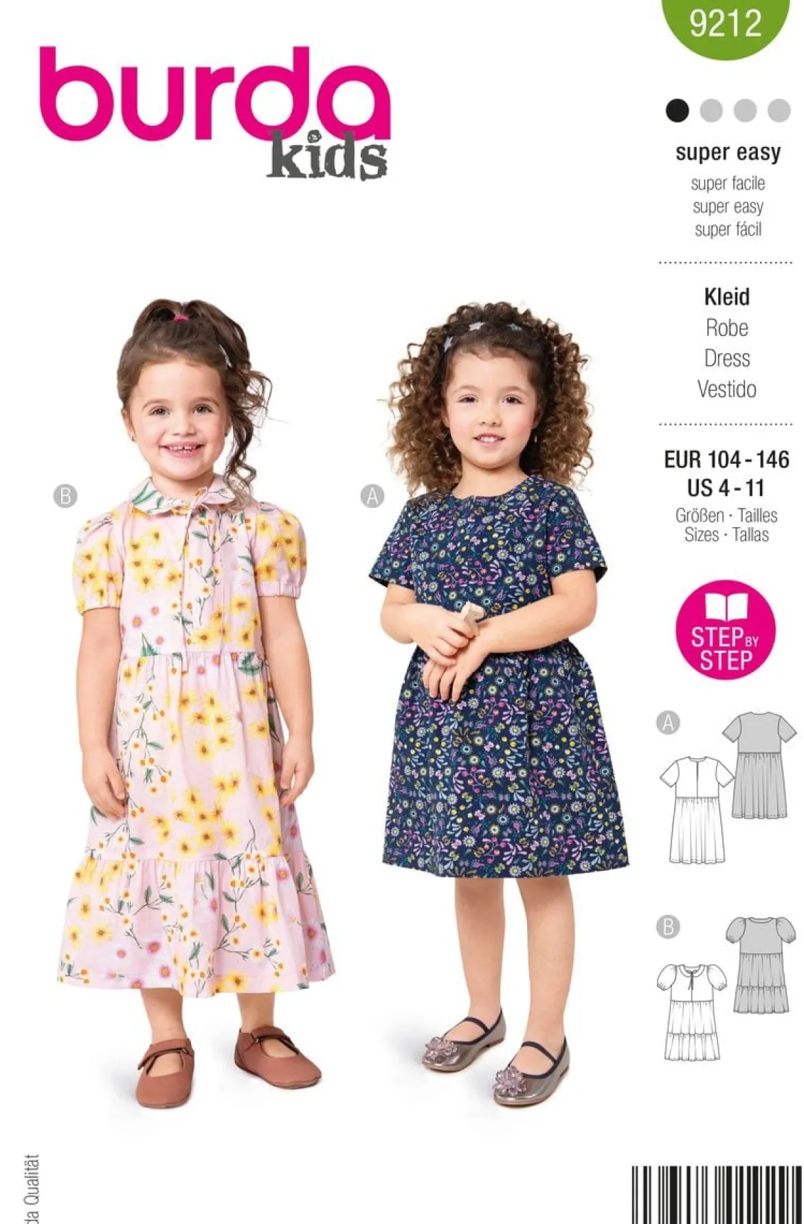 Burda Schnittmuster 9212 Kinder Kleid