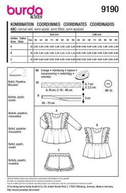 Burda Schnittmuster 9190 Kinder Kombination