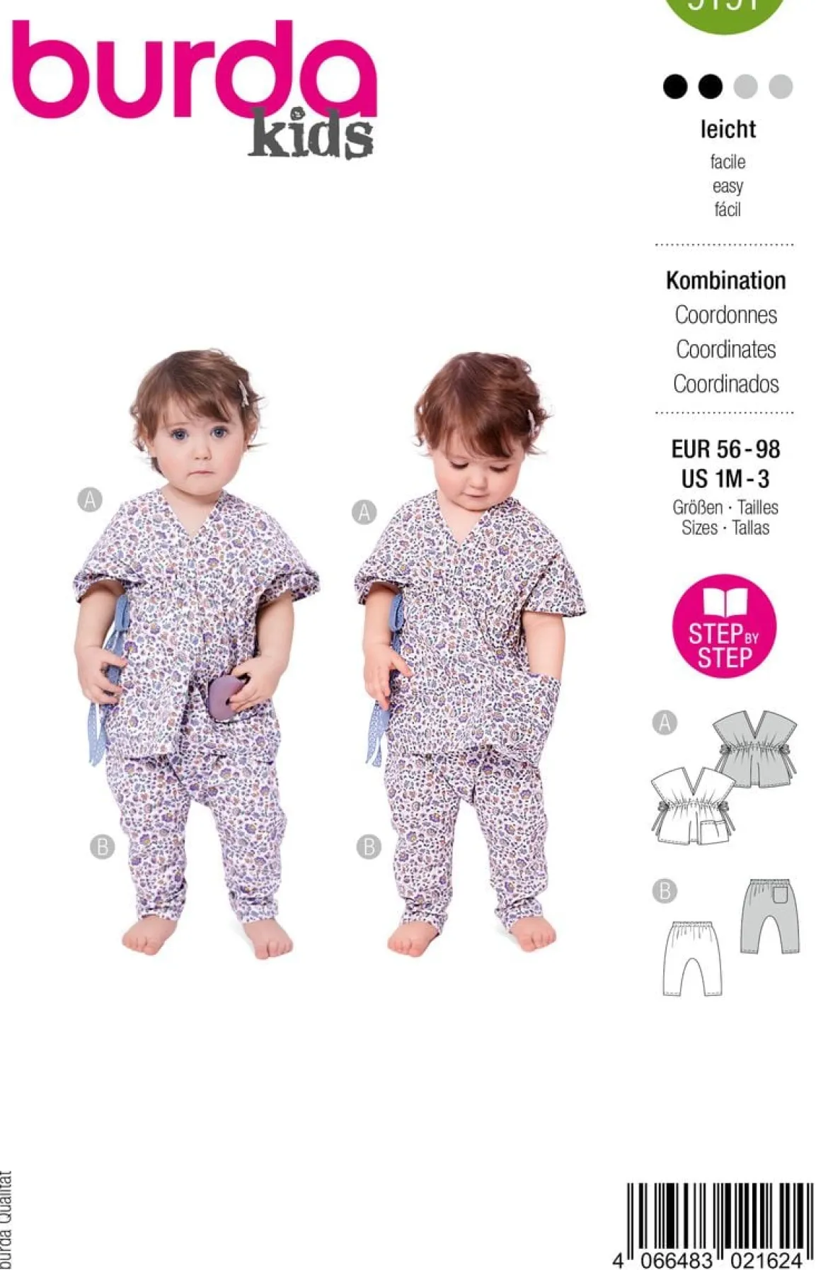 Burda Schnittmuster 9191 Kinder Kombination