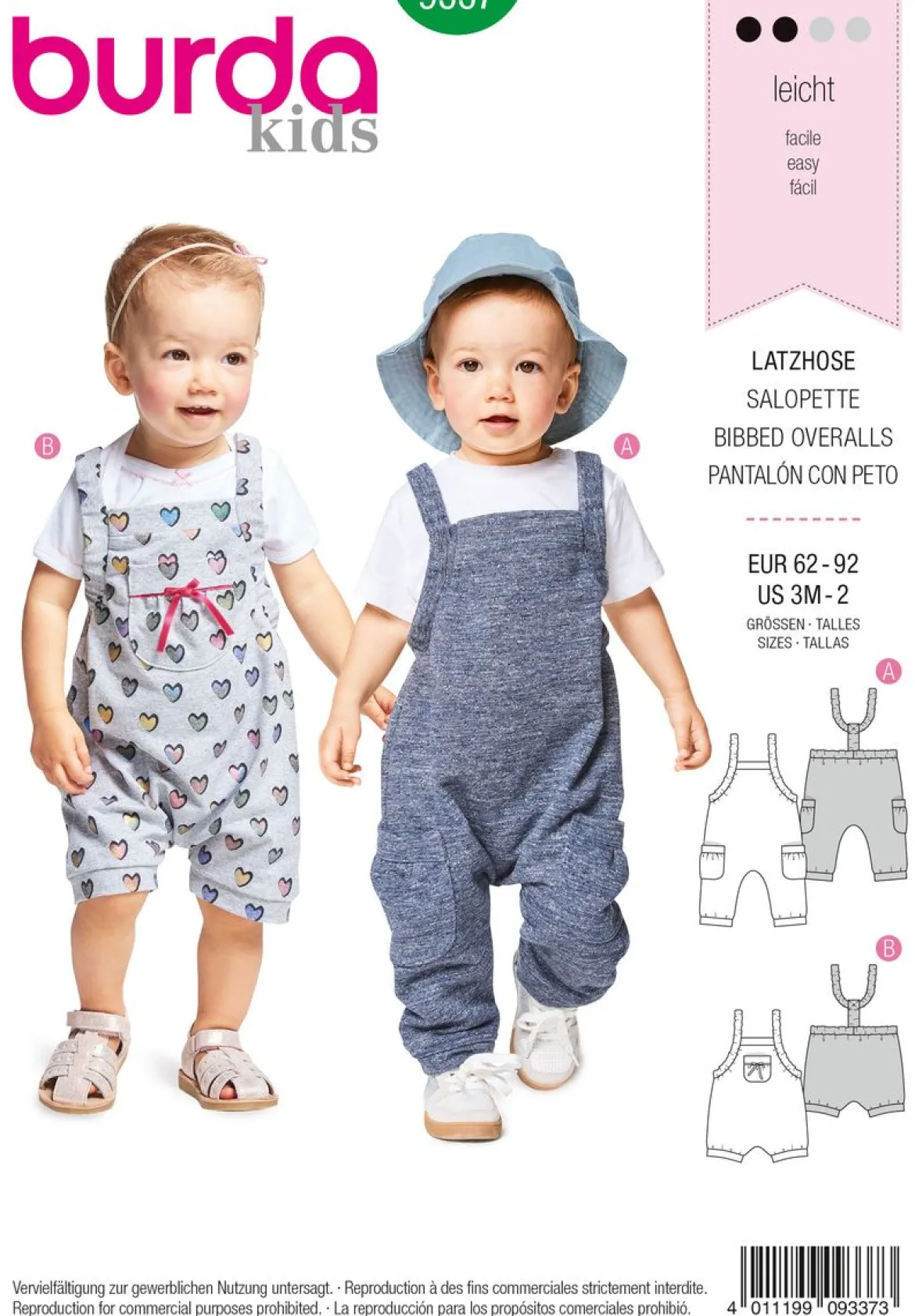 Burda Schnittmuster 9337 Kinder Latzhose