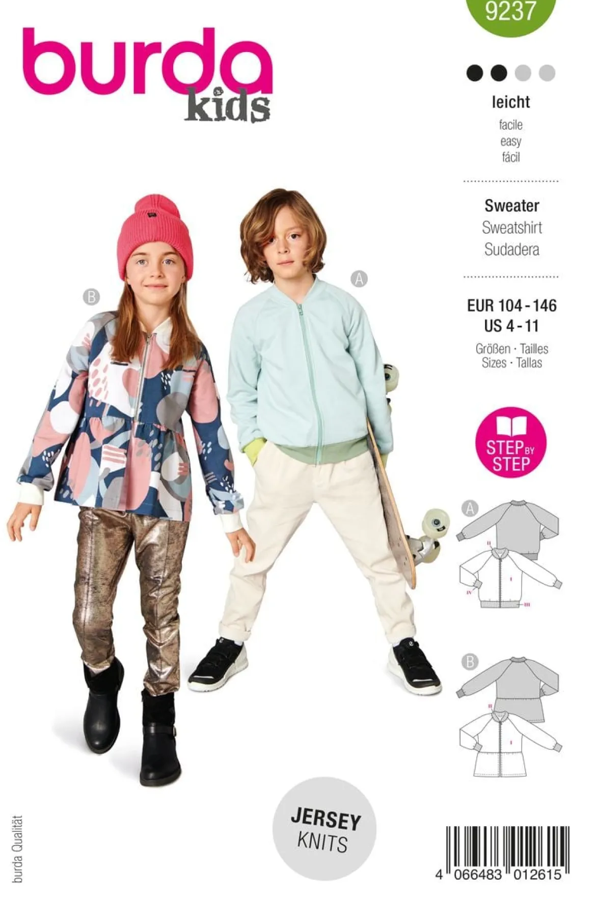Burda Schnittmuster 9237 Kinder Sweater