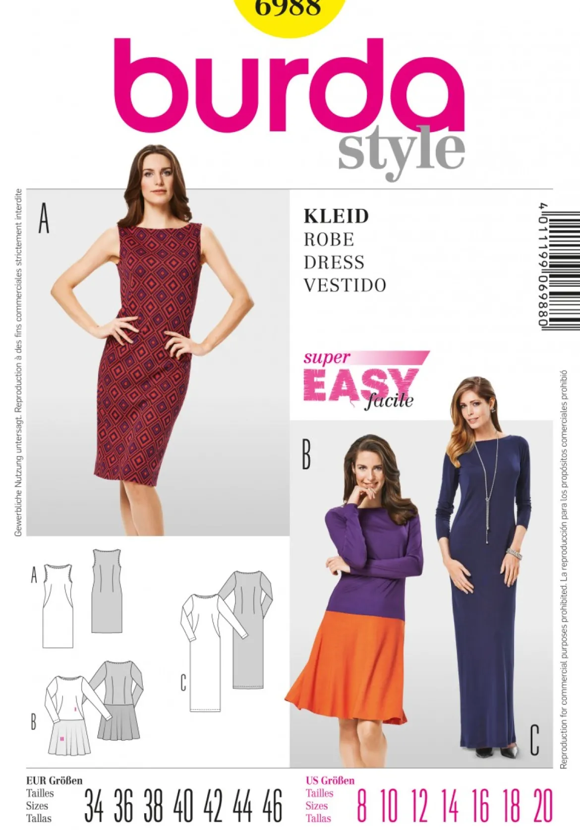 Burda Schnittmuster 6988 Kleid