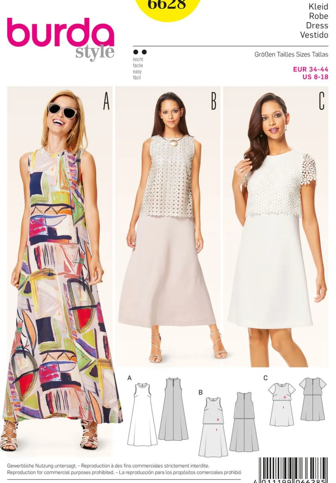 Burda Schnittmuster 6628 Kleid