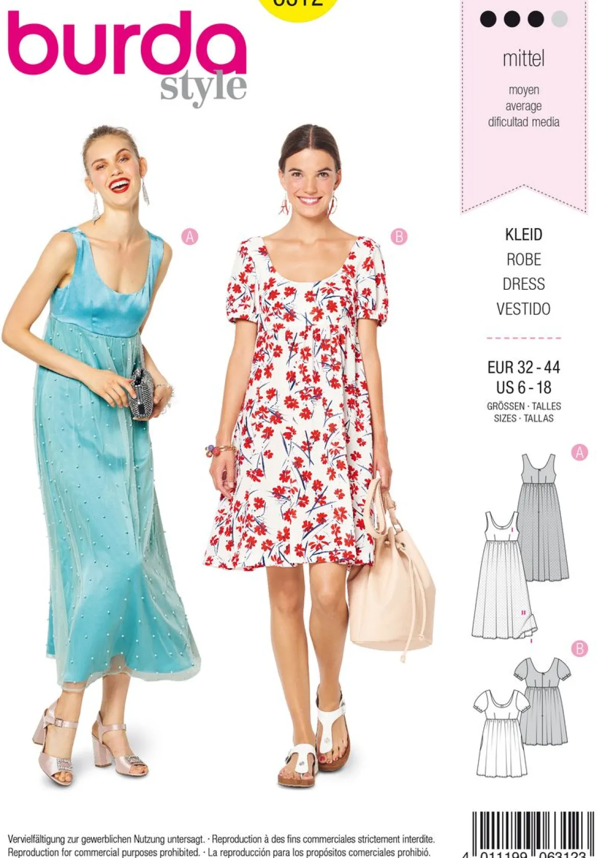 Burda Schnittmuster 6312 Kleid
