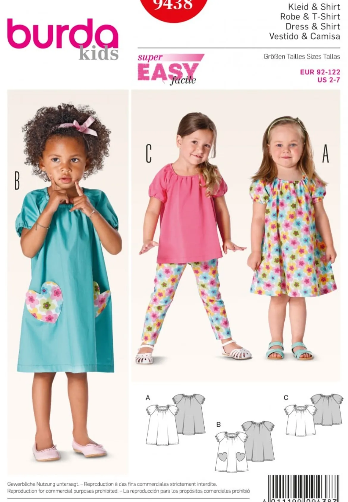 Burda Schnittmuster 9438 Kleid & Shirt