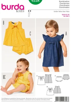 Burda Schnittmuster 9358 Kleid & Hose Kinder Größe 62-92