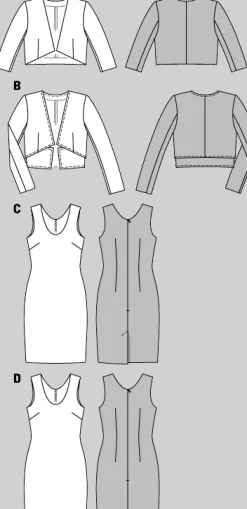 Burda Schnittmuster 6773 Kleid Jacke