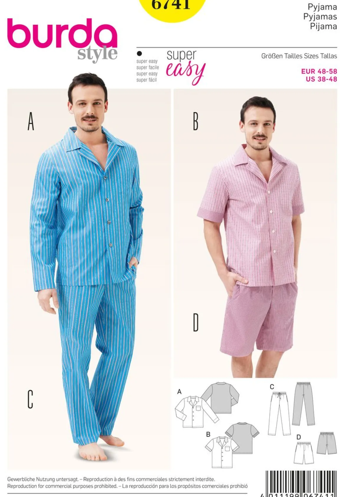 Burda Schnittmuster 6741 Pyjama