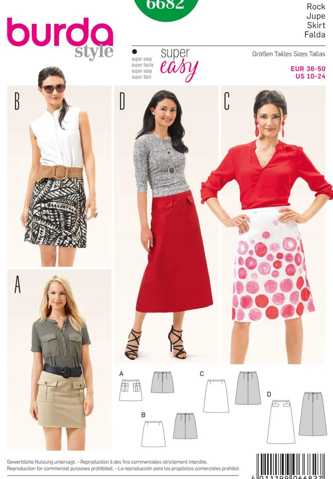 Burda Schnittmuster 6682 Rock