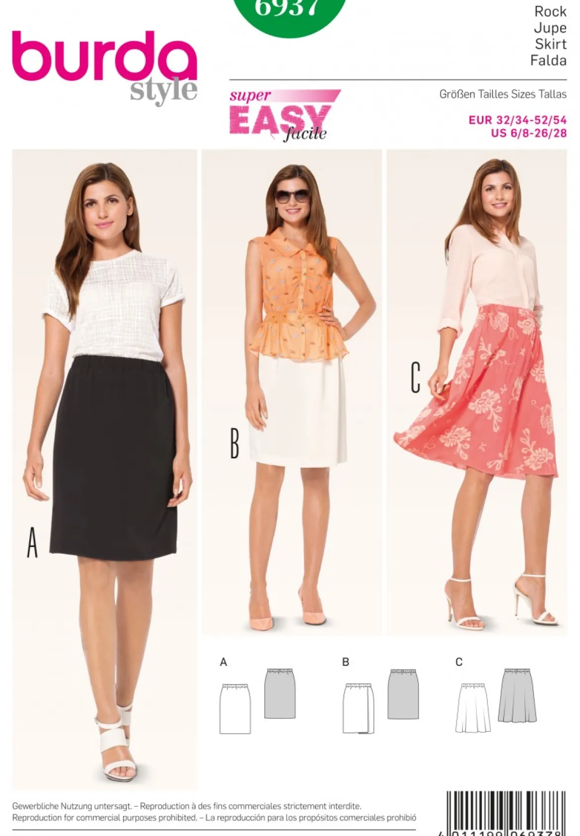 Burda Schnittmuster 6937 Rock