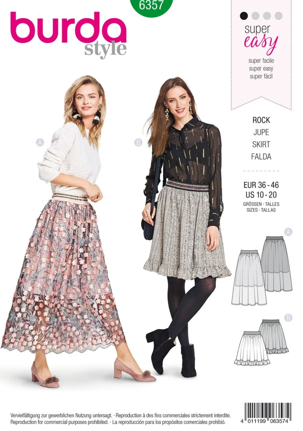 Burda Schnittmuster 6357 Rock