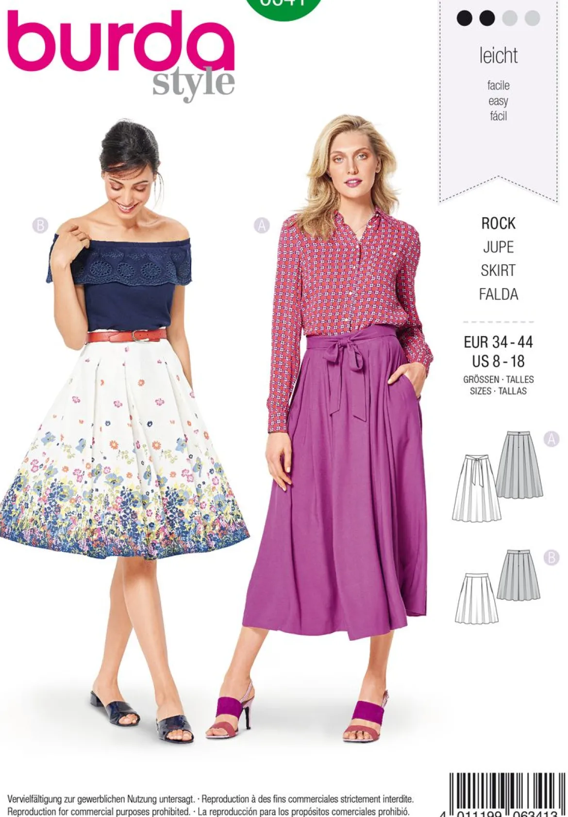 Burda Schnittmuster 6341 Rock