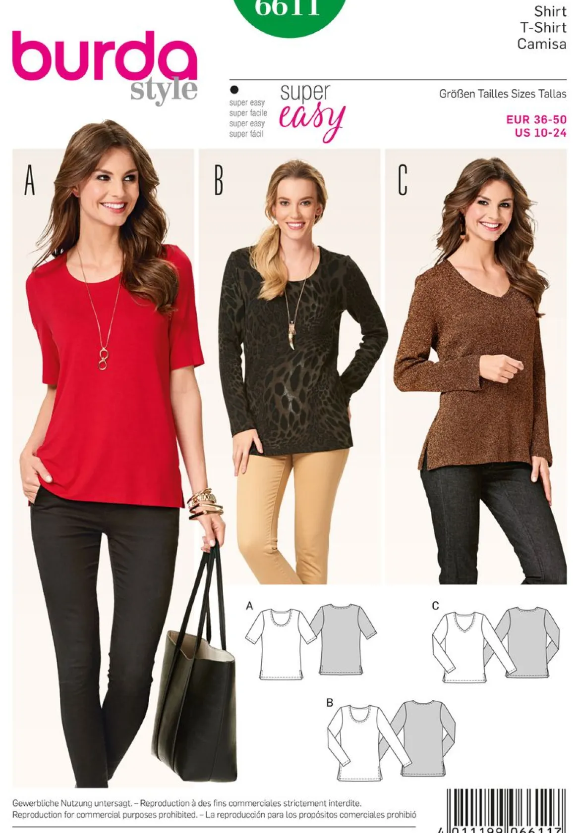 Burda Schnittmuster 6611 Shirt