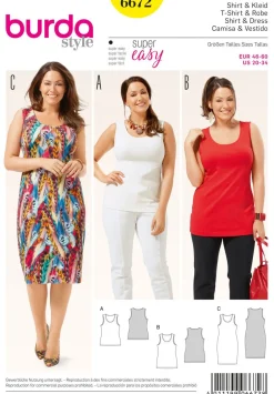 Burda Schnittmuster 6672 Shirt, Kleid