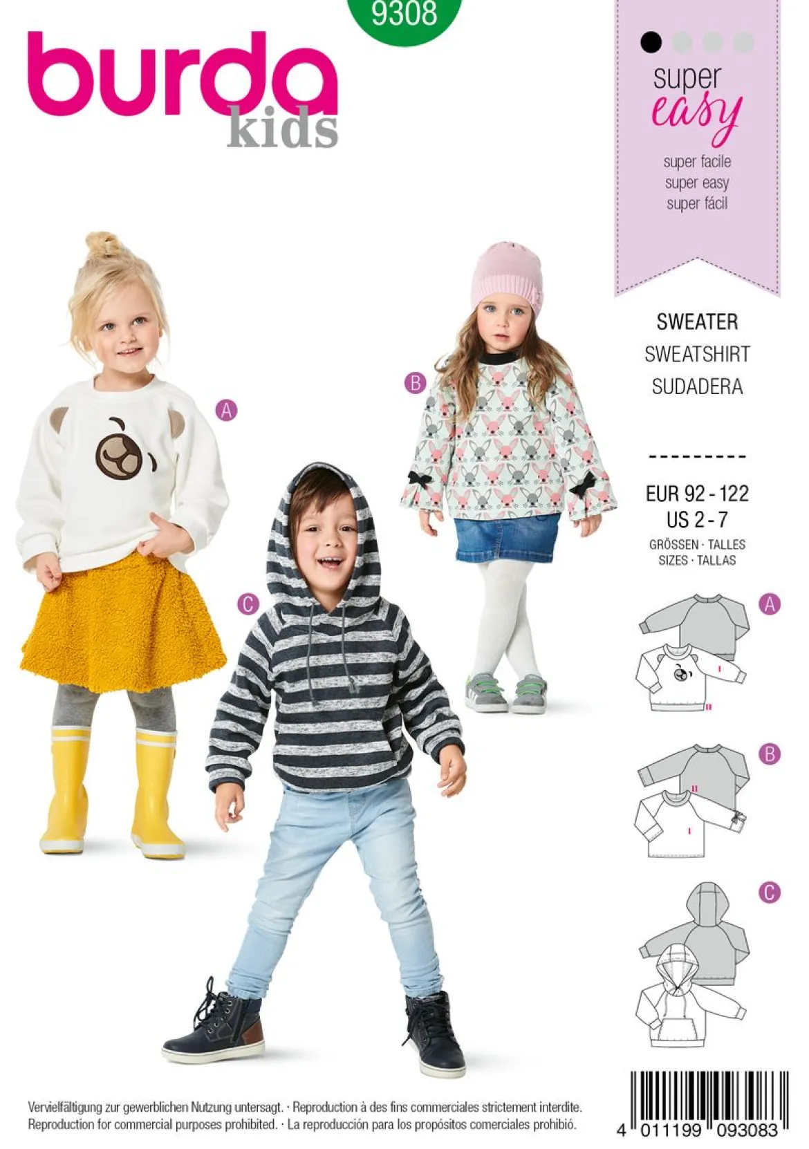 Burda Schnittmuster 9308 Sweater