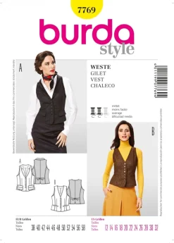 Burda Schnittmuster 7769 Weste
