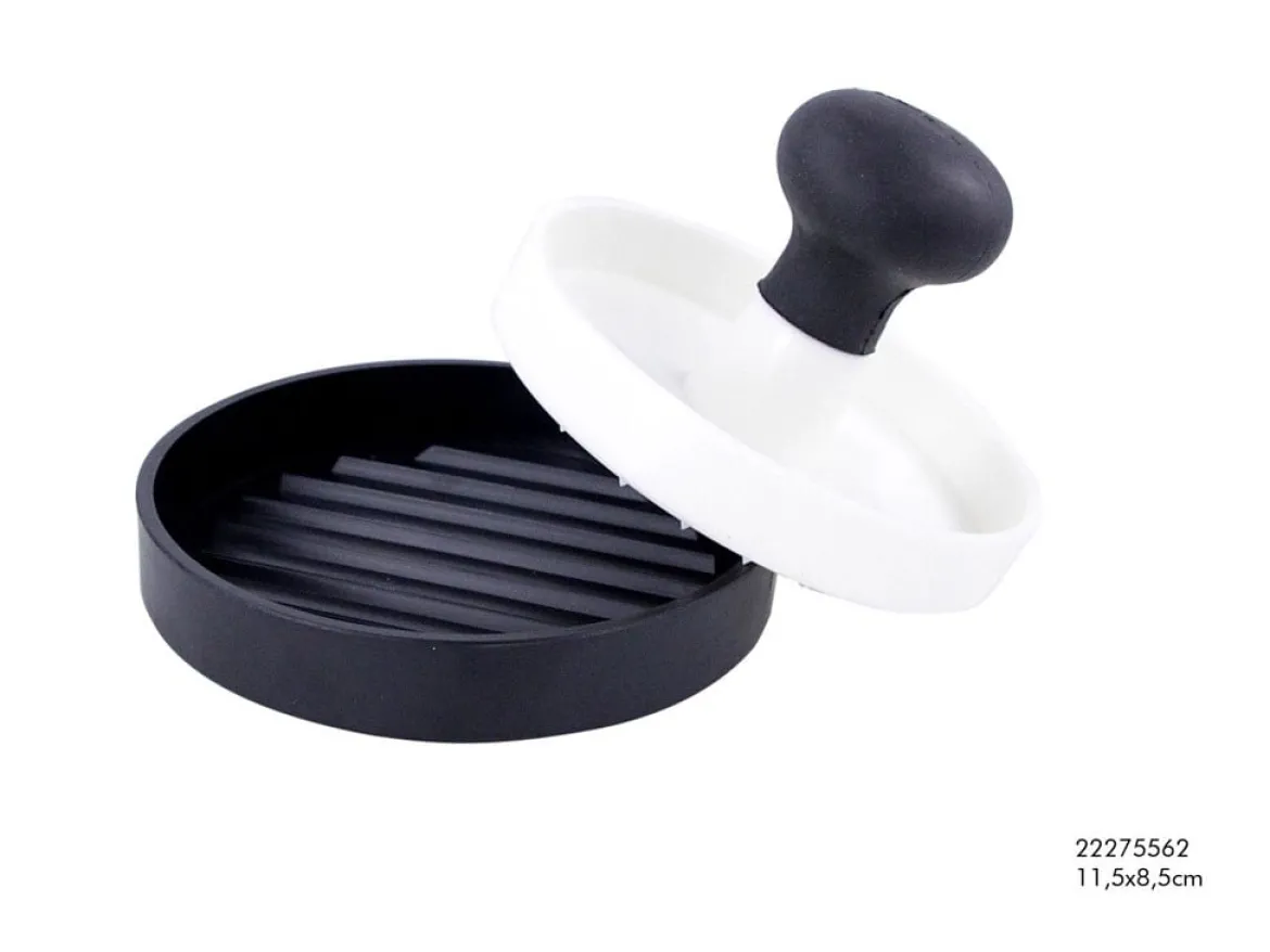 Burger Presse Kunststoff schwarz weiß 11,5x8,5cm