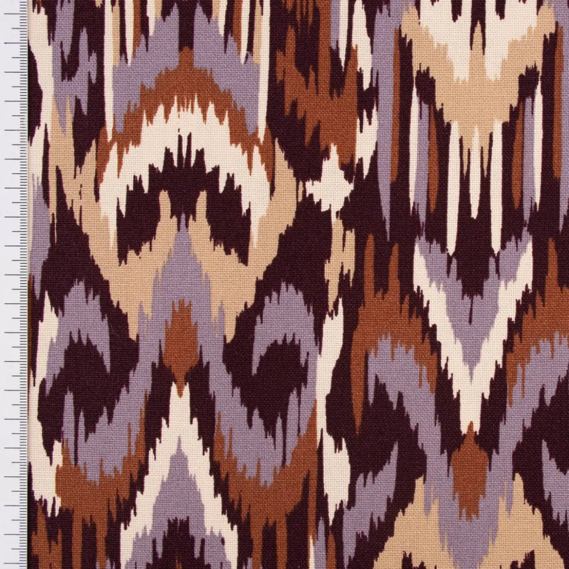 Canvas Baumwollstoff Abstrakt Grafik aubergine terracotta beige 1,35m Breite