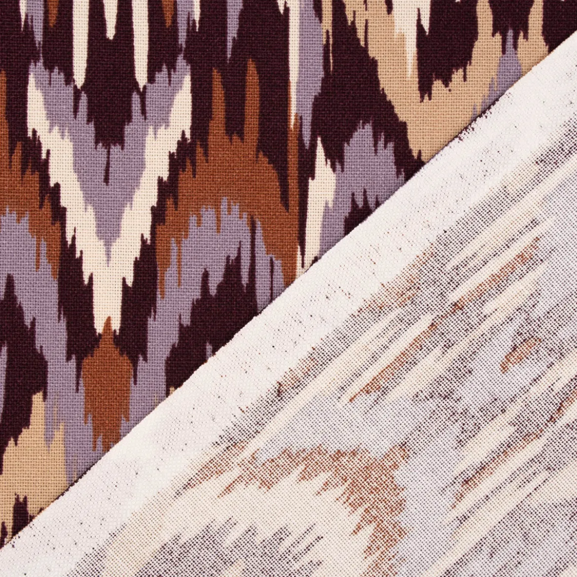 Canvas Baumwollstoff Abstrakt Grafik aubergine terracotta beige 1,35m Breite