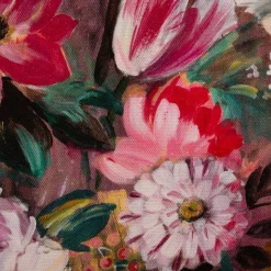Canvas Baumwollstoff Blüten Digitaldruck lila 138cm Stoffbreite