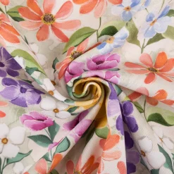 Canvas Baumwollstoff Blumen Digitaldruck grün bunt 138cm Stoffbreite