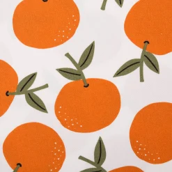 Canvas Baumwollstoff Orangen weiß orange 138cm Stoffbreite