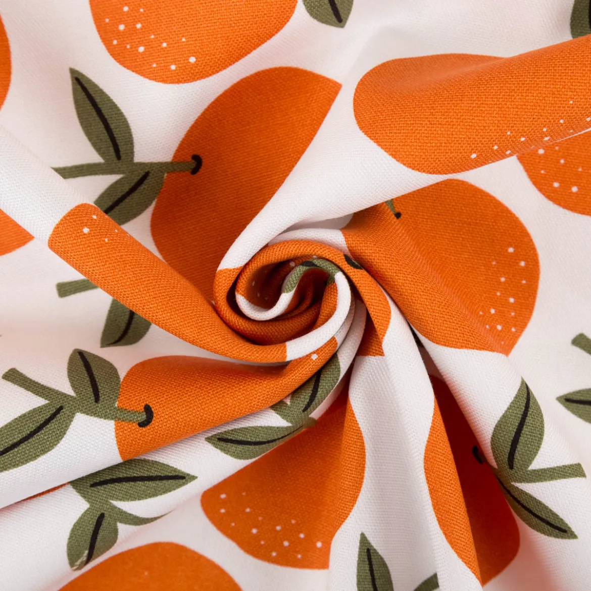 Canvas Baumwollstoff Orangen weiß orange 138cm Stoffbreite