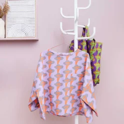 Canvas Stoff Baumwollstoff Pfifferlinge Flieder Neonorange von Rico Design 50x140cm