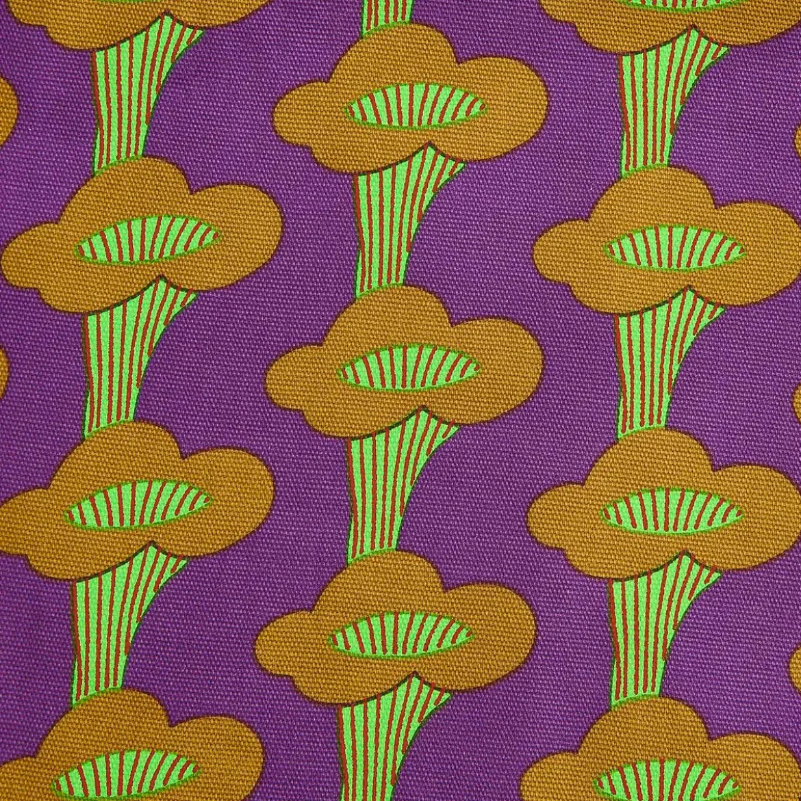 Canvas Stoff Baumwollstoff Pfifferlinge Lila Neongrün von Rico Design 50x140cm