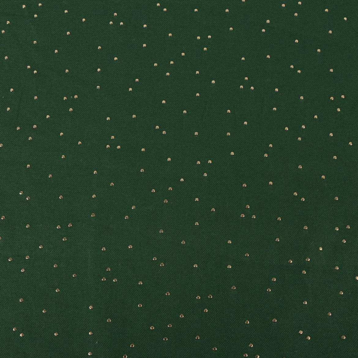 Canvas Stoff Dekostoff Baumwolle Pimiz Goldpunkte dunkelgrün 1,45m Breite