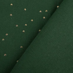 Canvas Stoff Dekostoff Baumwolle Pimiz Goldpunkte dunkelgrün 1,45m Breite
