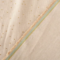 Canvas Stoff Dekostoff Baumwolle Pimiz Goldpunkte natur 1,45m Breite