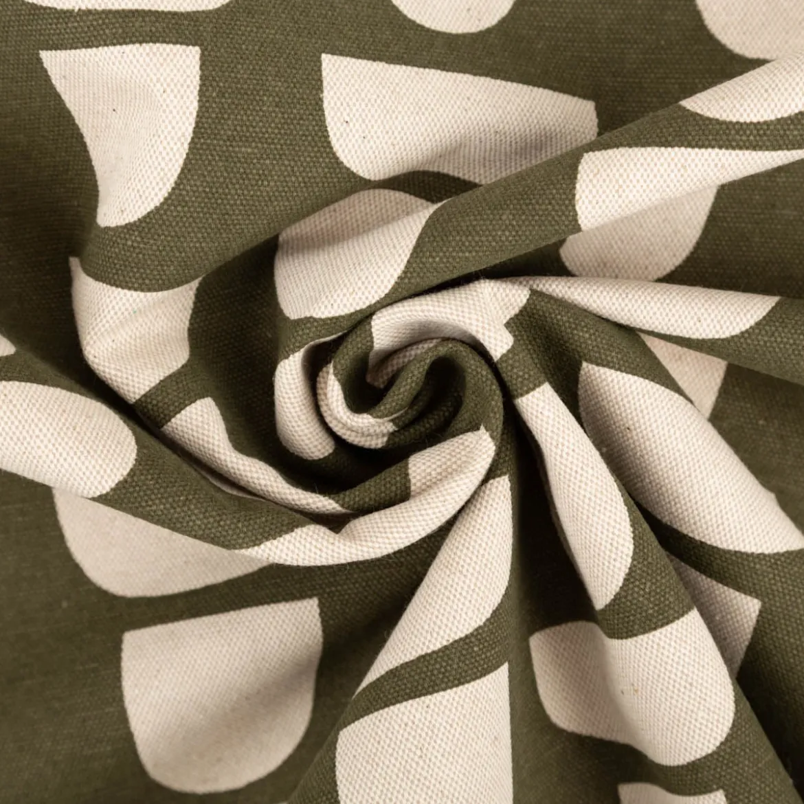 Canvas Stoff mit 70% Baumwolle Leinenlook abstrakt grün natur 1,48m Breite